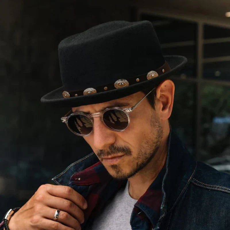 Navarita | Retro Wool Fedora Hat with Decorative Band