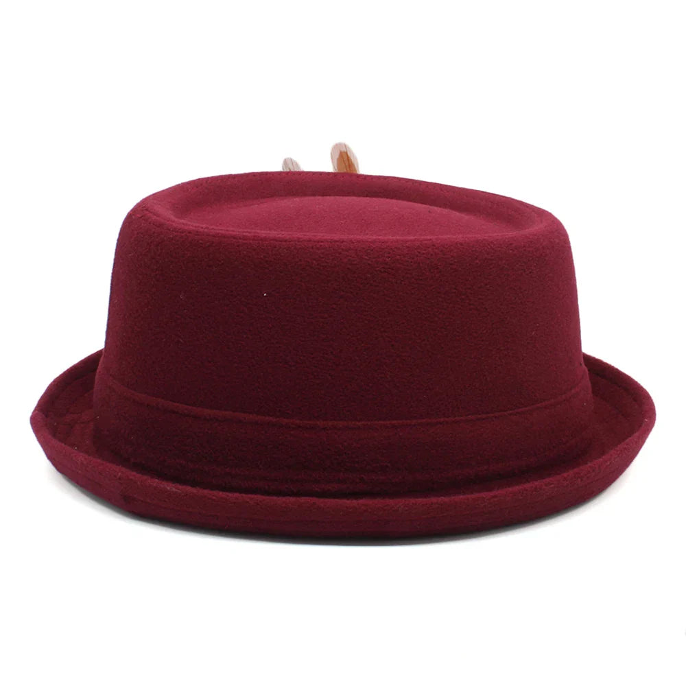 Navarita | Retro Jazz Wool Fedora Hat with Feather Accent