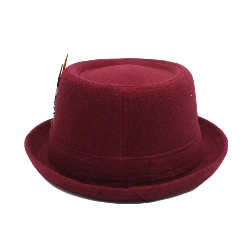 Navarita | Retro Jazz Wool Fedora Hat with Feather Accent