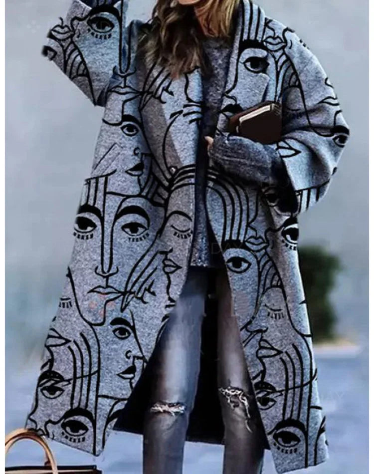 Navarita | Vintage Floral Embroidered Long Coat