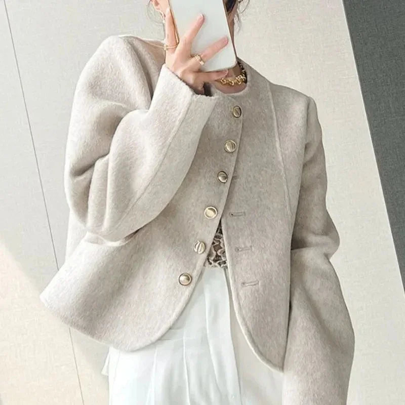 Navarita | Vintage Wool-Blend Short Coat in Light Pink