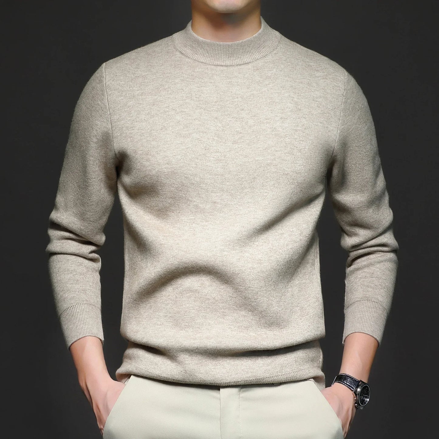 Navarita | Black Slim Fit Knitted Pullover Sweater