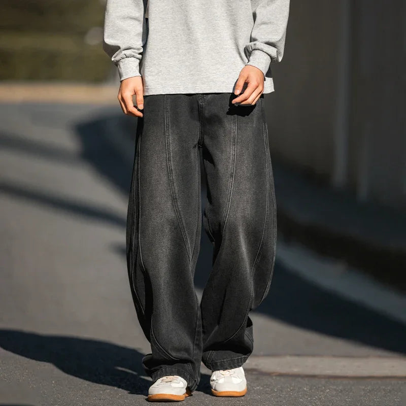 Navarita | Washed Wide Leg Denim Jeans for Men