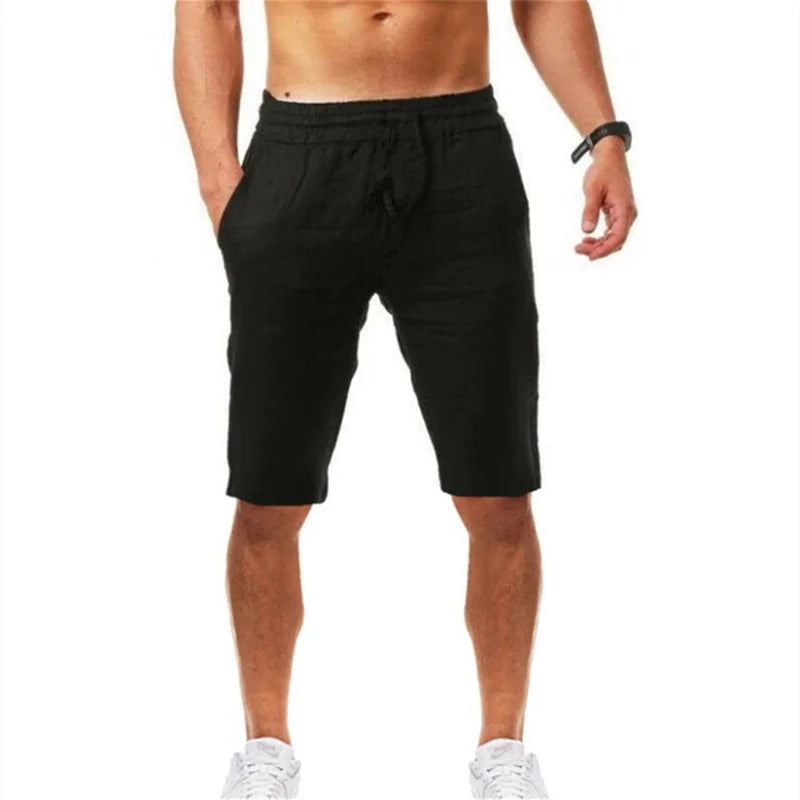 Navarita | Sky Blue Cotton-Linen Summer Shorts for Men