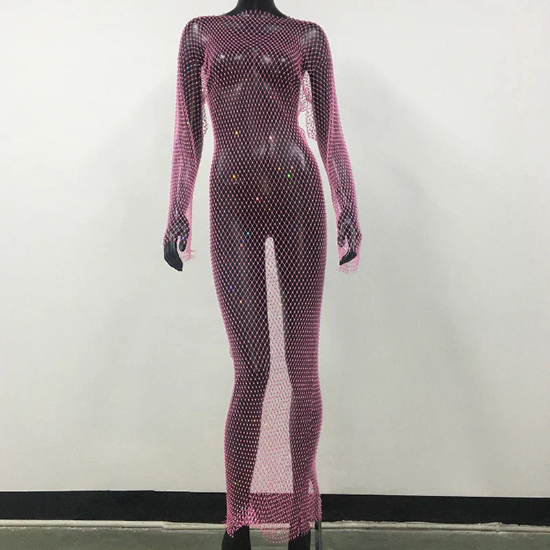 Navarita | Sparkle Mesh Maxi Dress