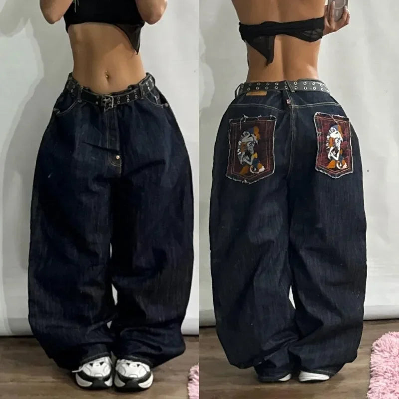 Navarita | Vintage Wide-Leg Graffiti Jeans