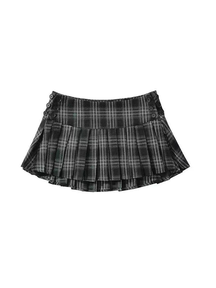 Navarita | Plaid Side Split Mini Skirt