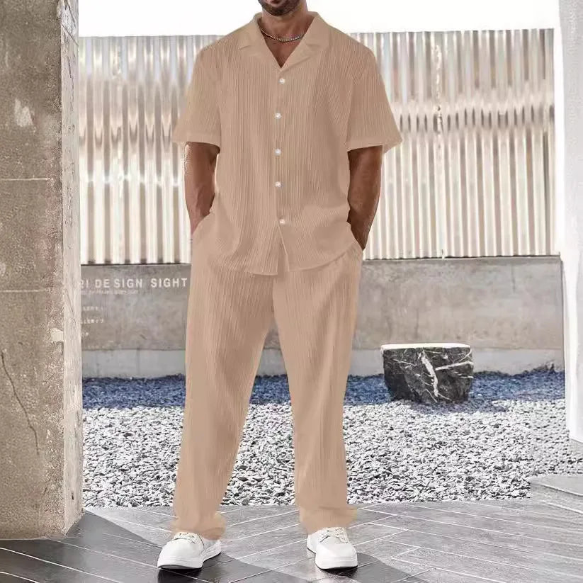 Navarita | Relaxed Summer Button Shirt & Pants Set for Men