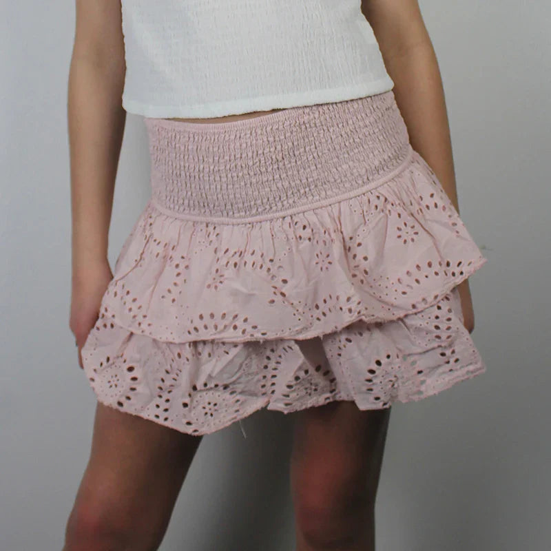 Navarita | Ruffled Smocked Layered Mini Skirt