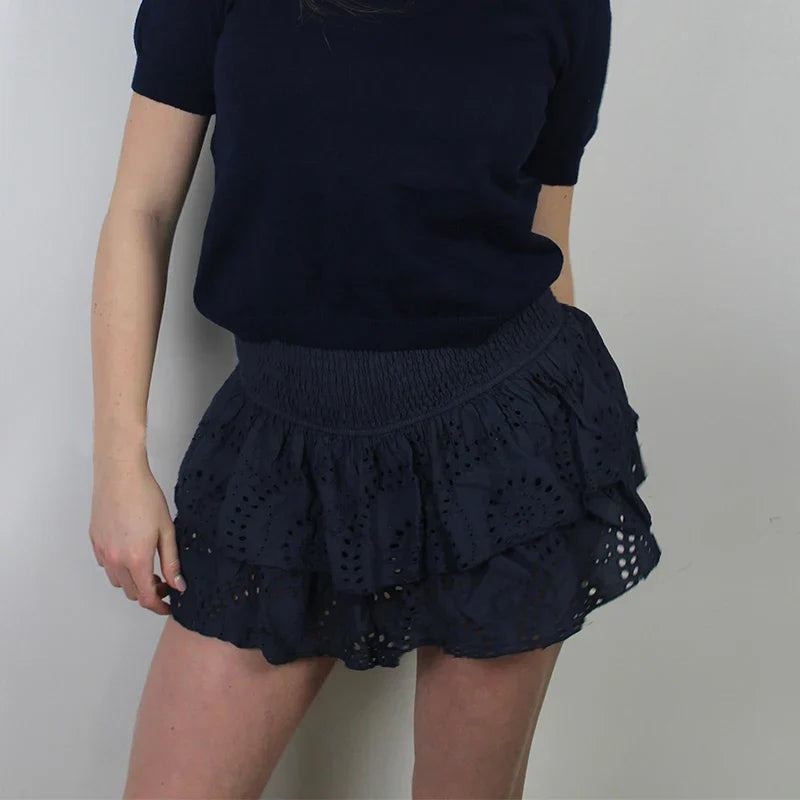 Navarita | Ruffled Smocked Layered Mini Skirt