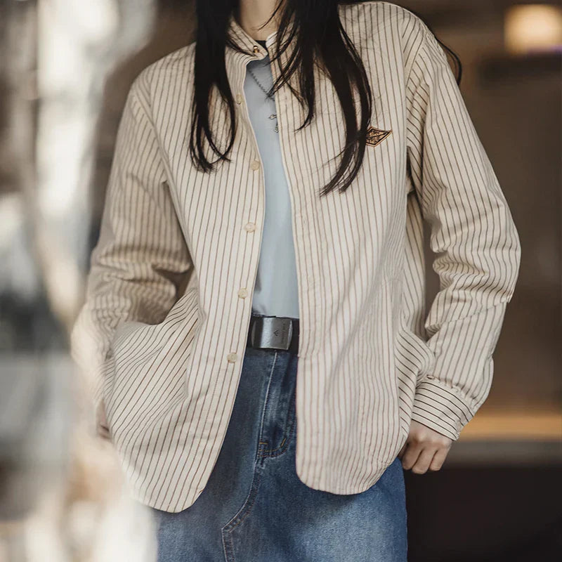 Navarita | Striped Collar Cotton Shirt