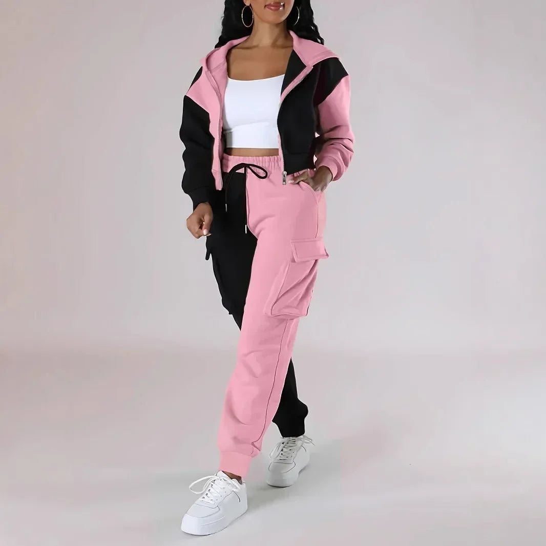 Navarita | Colorblock Cargo Hoodie Set