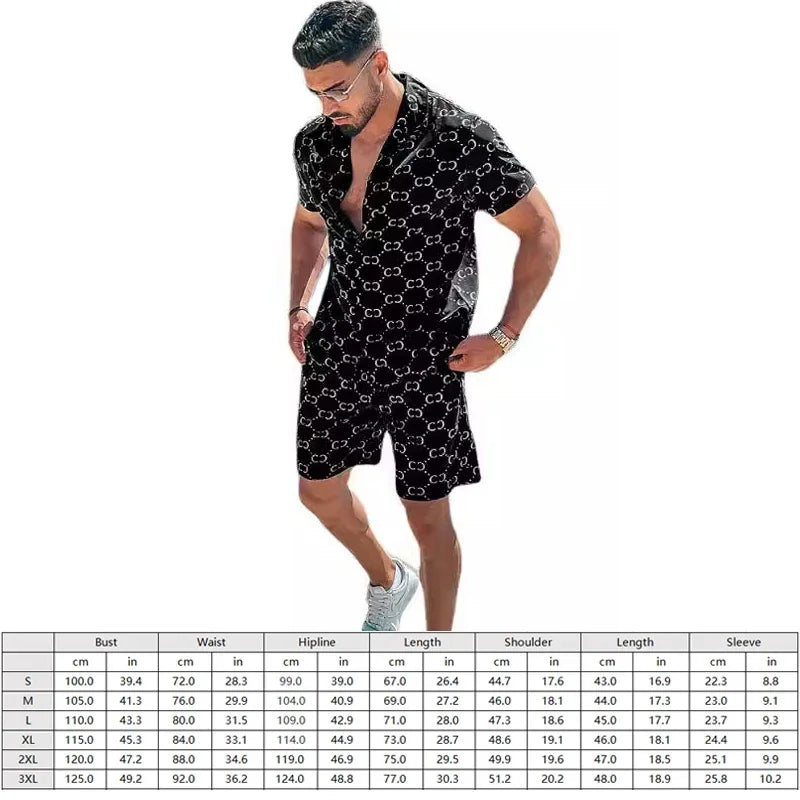 Navarita | Printed Summer Set with Lapel Shirt & Shorts