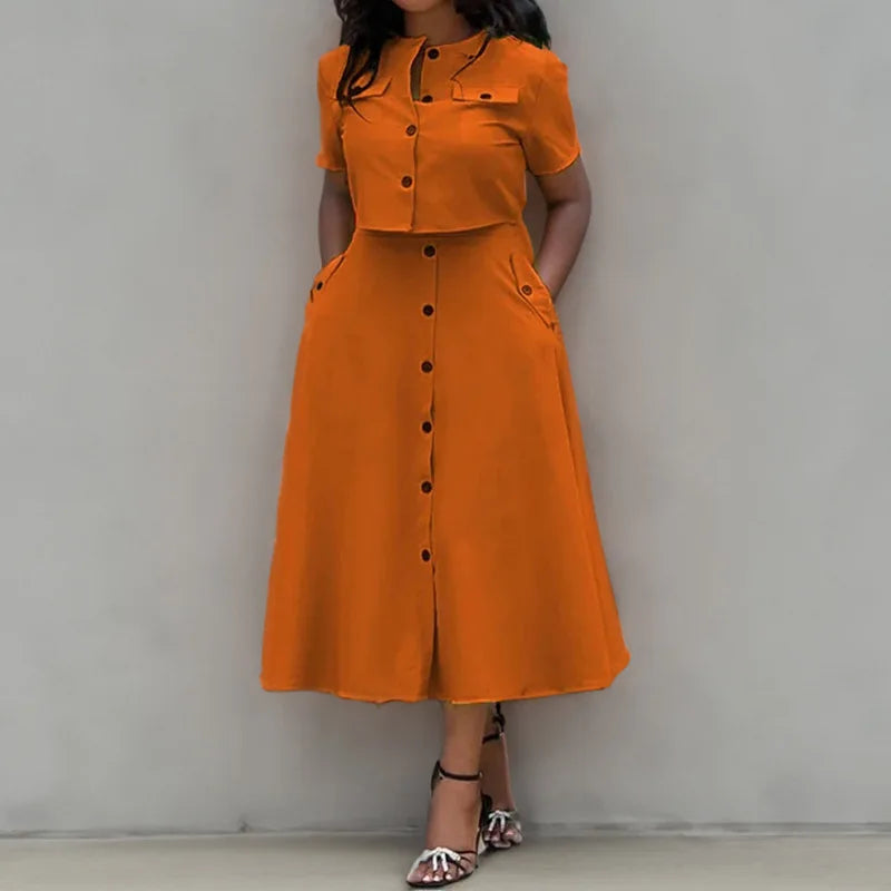 Navarita | Button-Up Skirt & Crop Top Two-Piece Set