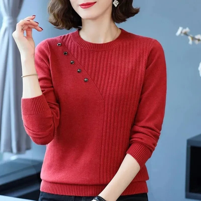 Navarita | Soft Buttoned Detail Knit Sweater