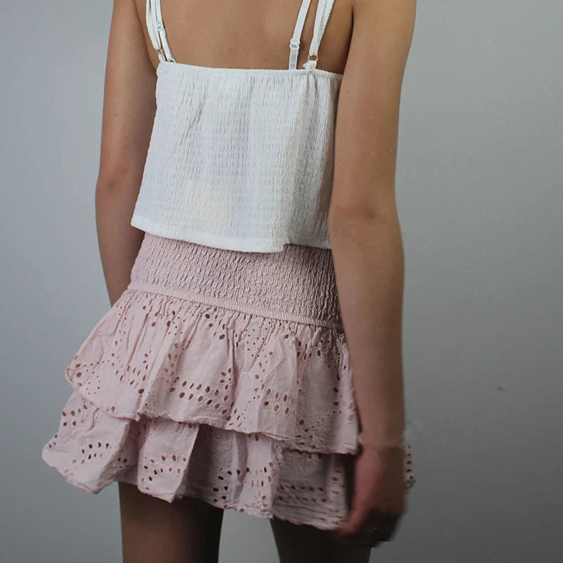 Navarita | Ruffled Smocked Layered Mini Skirt