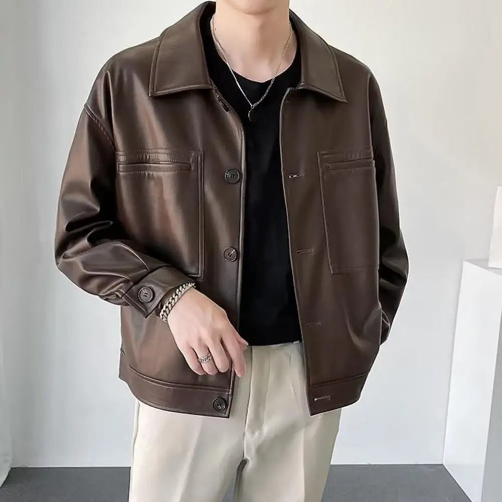 Navarita | Smooth Texture PU Leather Jacket