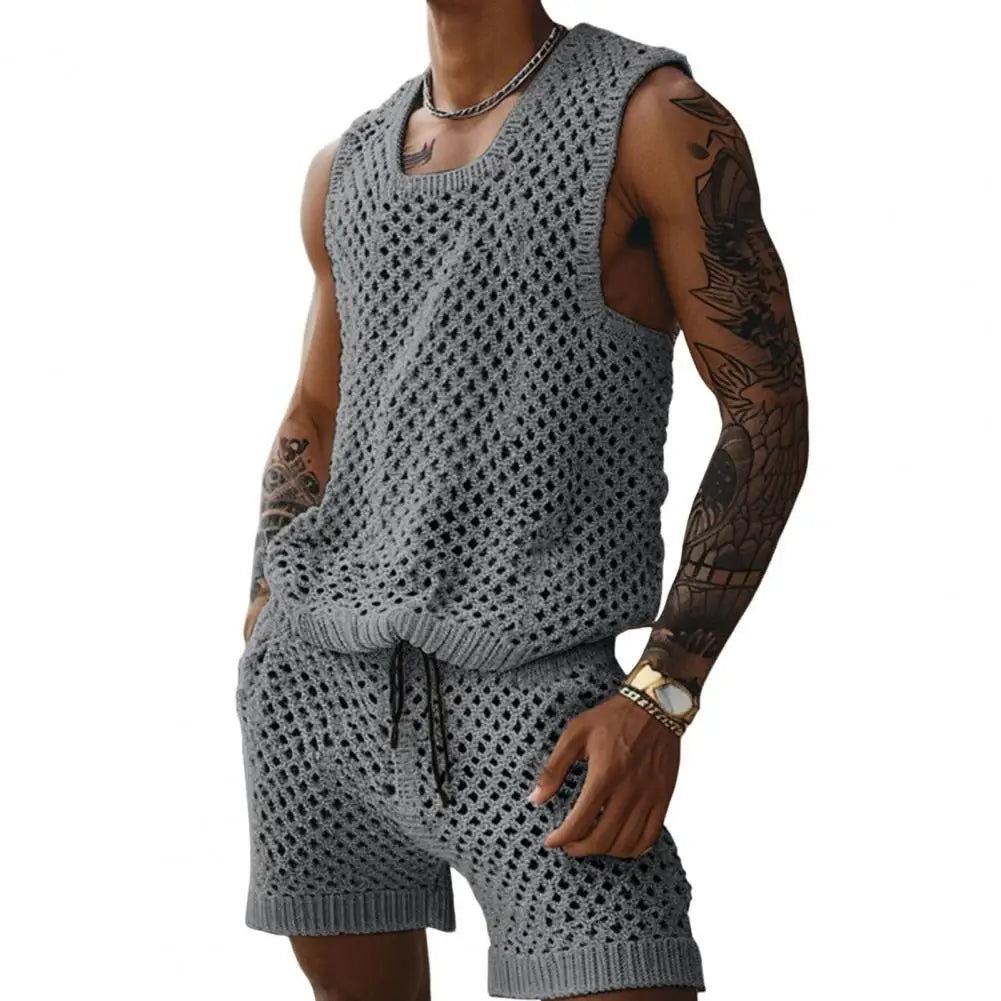 Navarita | Sleeveless Knit Vest & Shorts Set