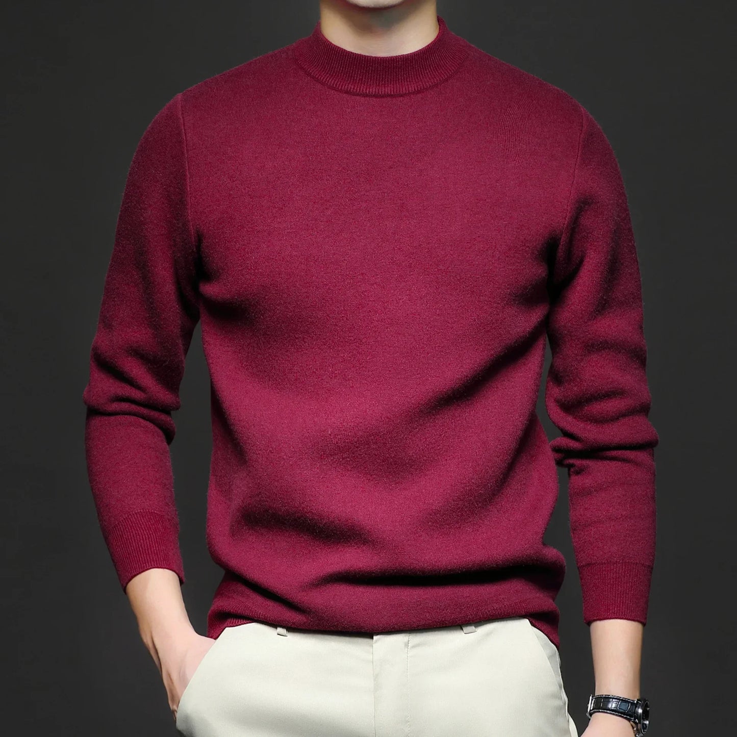 Navarita | Black Slim Fit Knitted Pullover Sweater