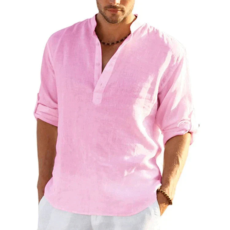 Navarita | Solid Color Casual Linen T-Shirt