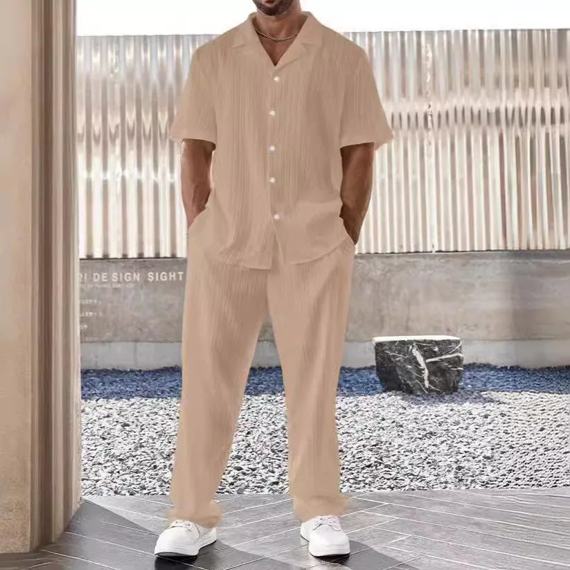 Navarita | Relaxed Summer Button Shirt & Pants Set for Men