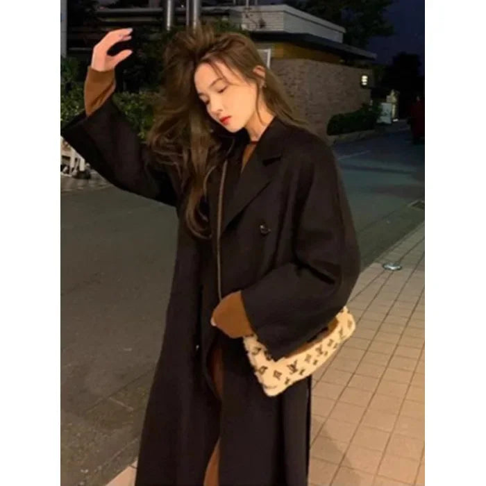 Navarita | Wine Red Wool-Blend Mid-Length Coat