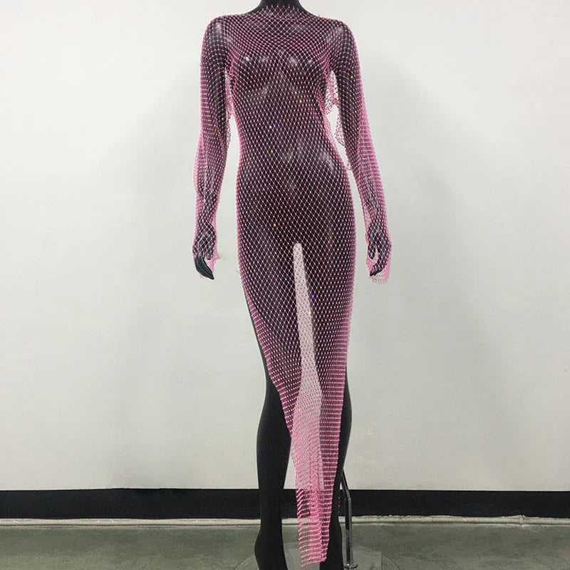Navarita | Sparkle Mesh Maxi Dress