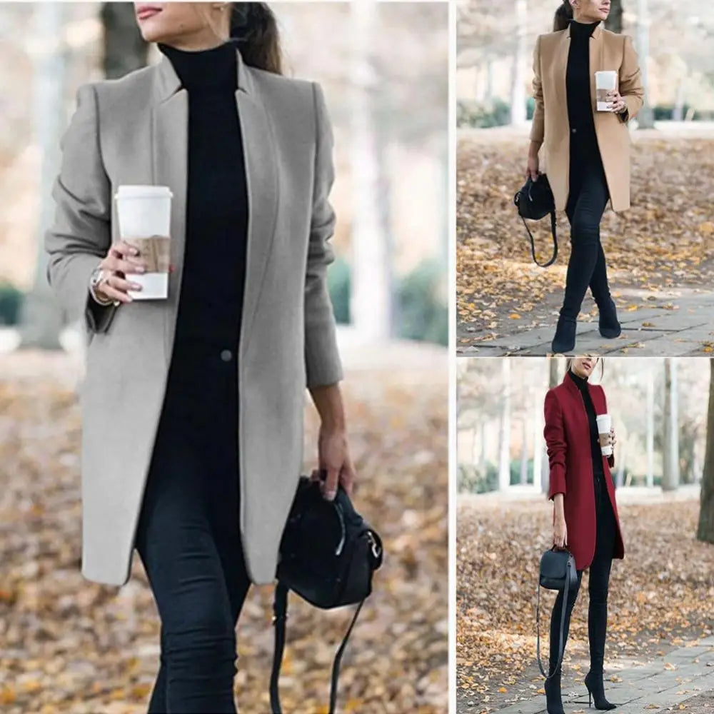 Navarita | Stand Collar Longline Woolen Coat