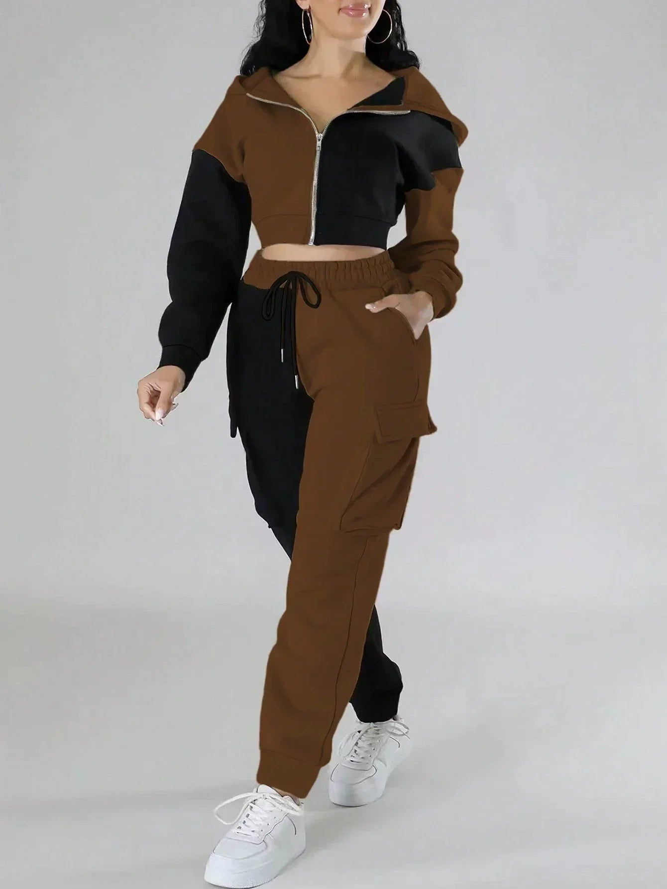 Navarita | Colorblock Cargo Hoodie Set