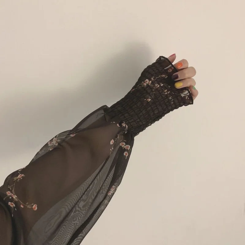 Navarita | Vintage Floral Mesh Dress