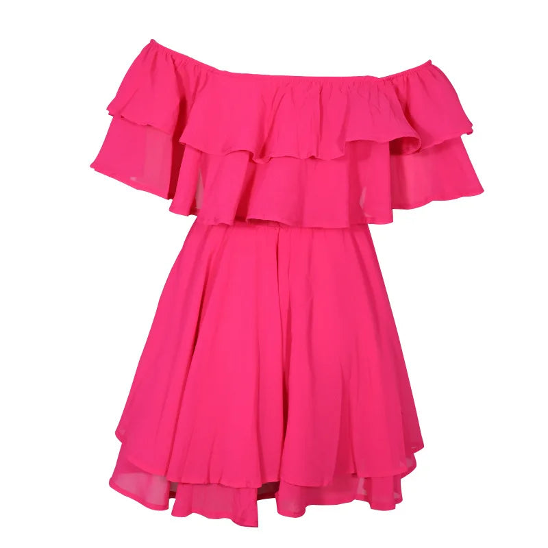 Navarita | Ruffled Off-Shoulder Mini Dress