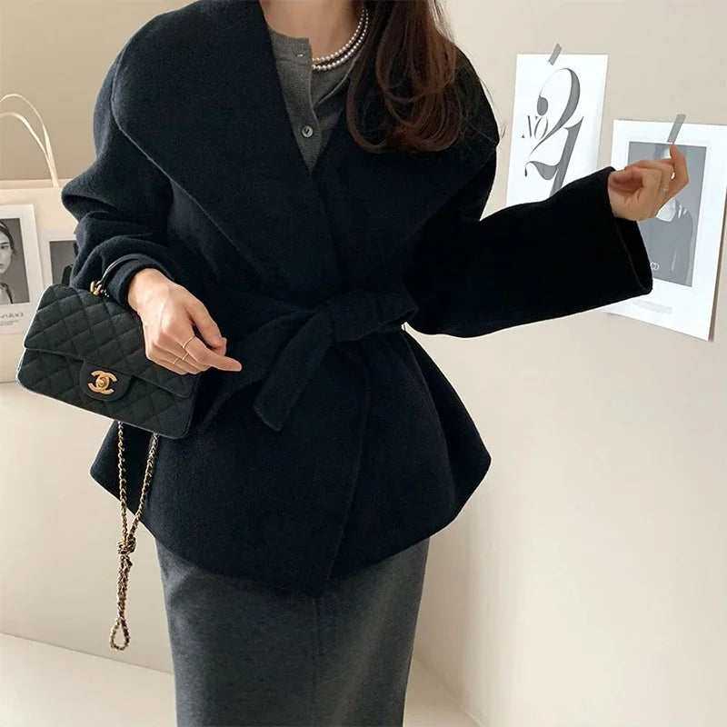 Navarita | Oversized Wool Belted Street Coat