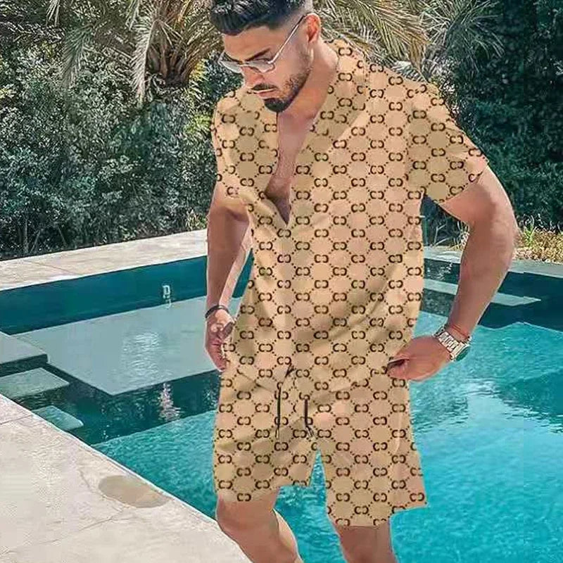 Navarita | Printed Summer Set with Lapel Shirt & Shorts