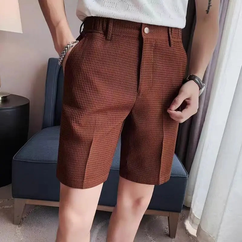 Navarita | Textured Coffee Casual Shorts