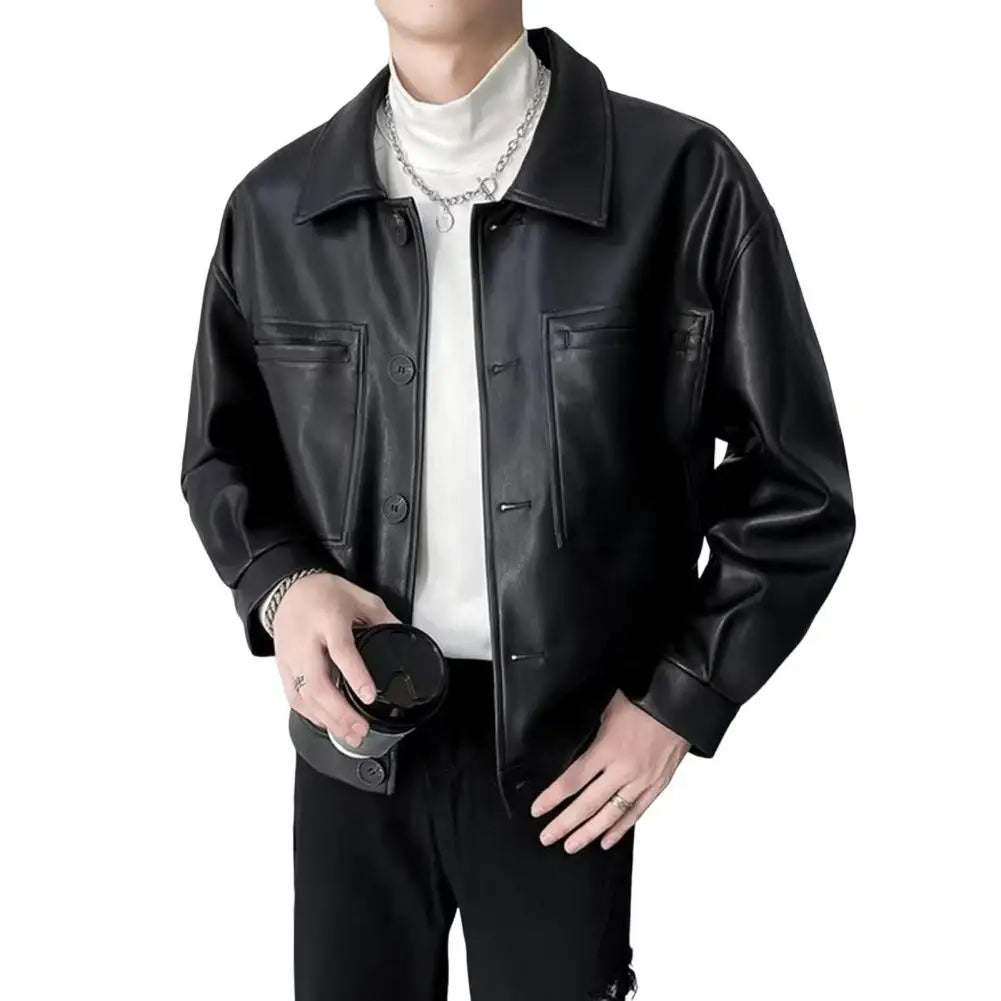 Navarita | Smooth Texture PU Leather Jacket