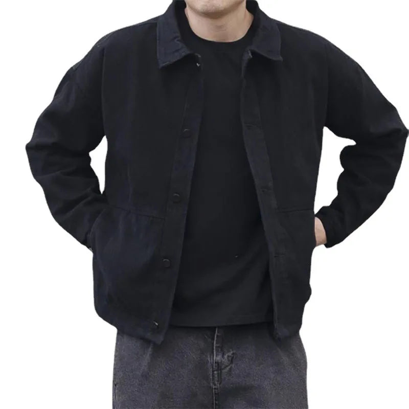 Navarita | Classic Black Casual Denim Jacket for Men