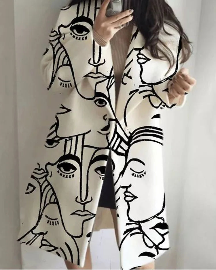 Navarita | Vintage Floral Embroidered Long Coat