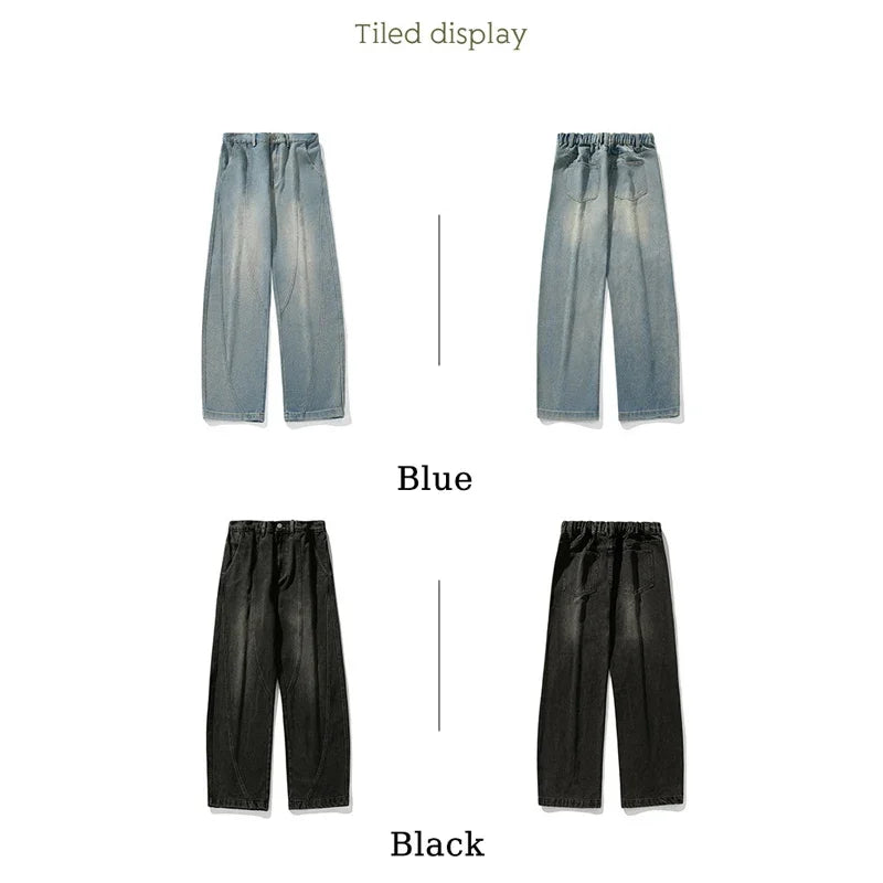 Navarita | Washed Wide Leg Denim Jeans for Men