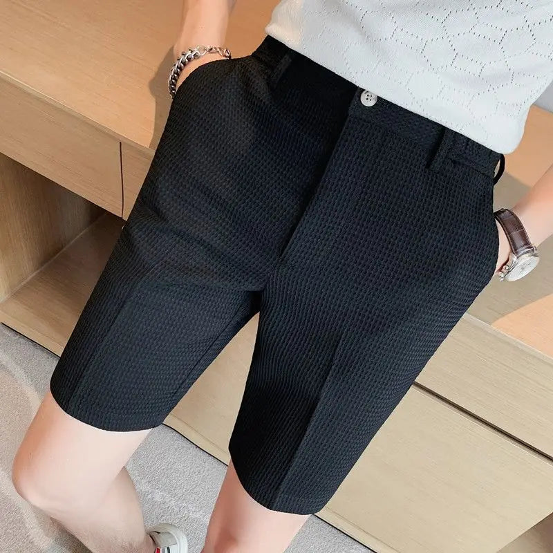 Navarita | Textured Coffee Casual Shorts