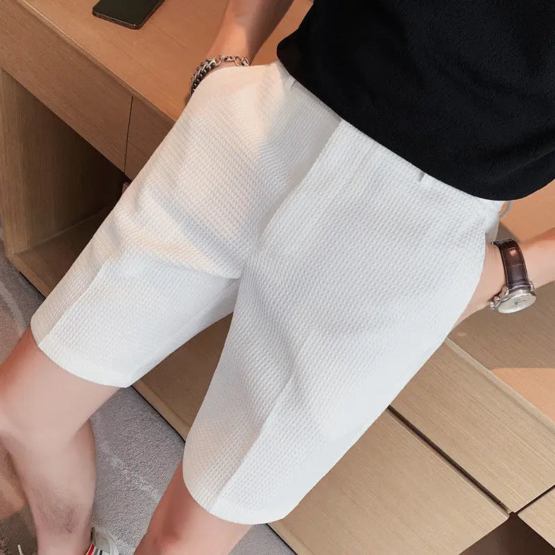 Navarita | Textured Coffee Casual Shorts