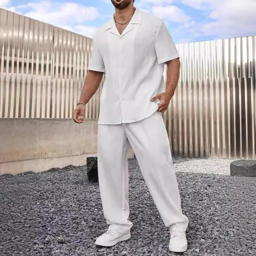 Navarita | Relaxed Summer Button Shirt & Pants Set for Men