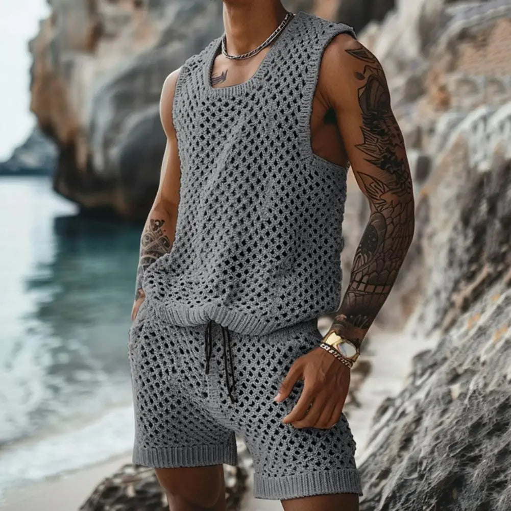 Navarita | Sleeveless Knit Vest & Shorts Set