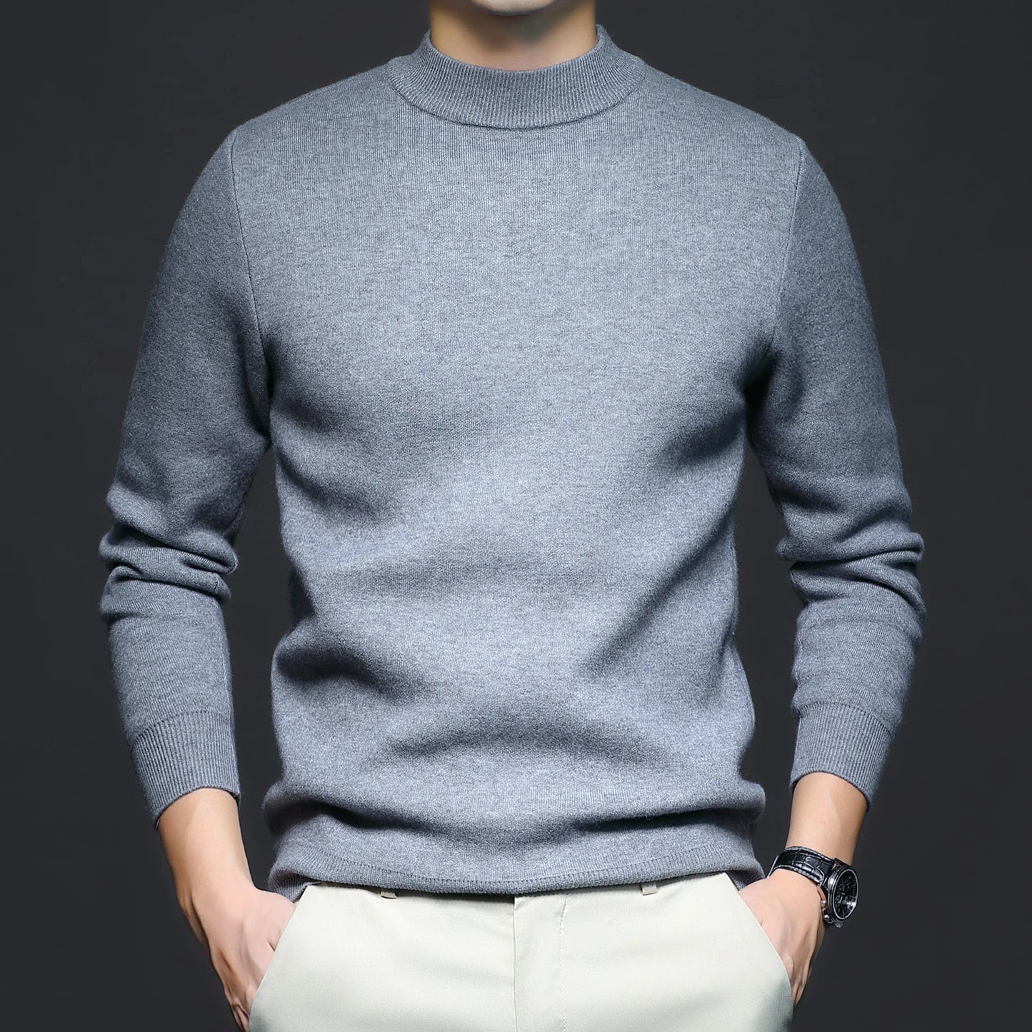 Navarita | Black Slim Fit Knitted Pullover Sweater