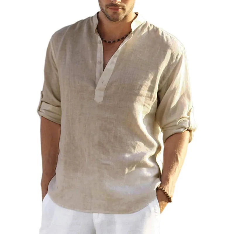 Navarita | Soft Cotton Linen Long Sleeve Casual Shirt