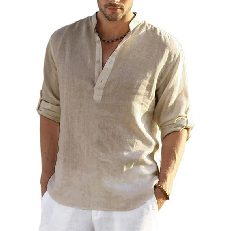 Navarita | Soft Cotton Linen Long Sleeve Casual Shirt