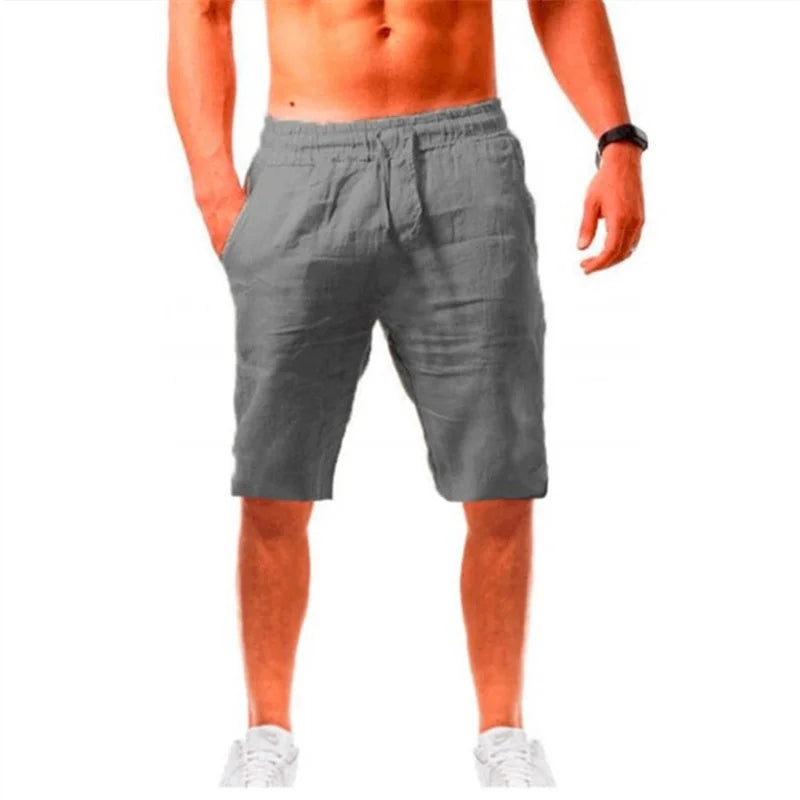 Navarita | Sky Blue Cotton-Linen Summer Shorts for Men