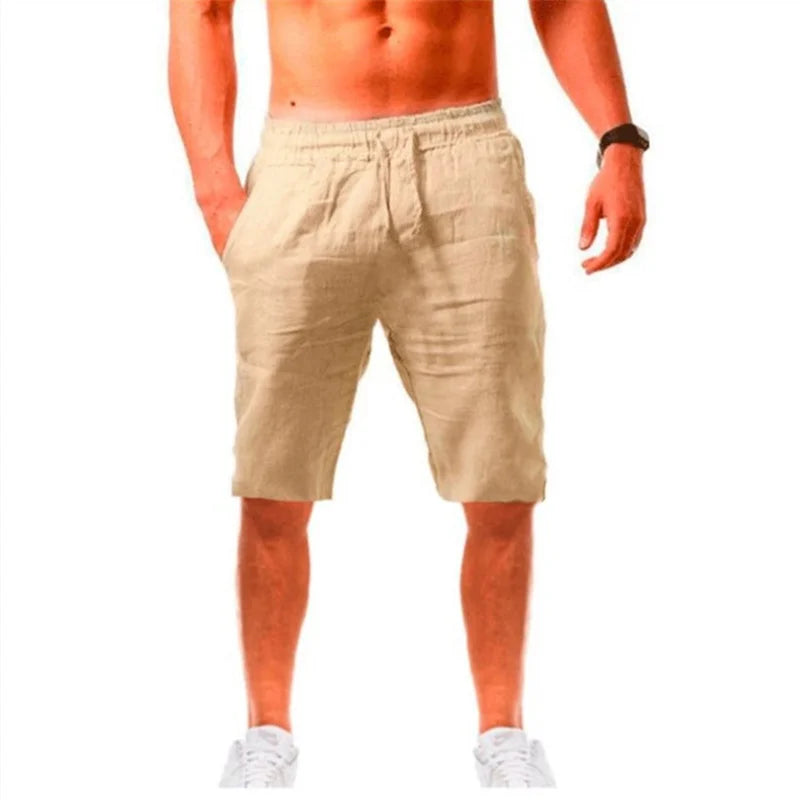Navarita | Sky Blue Cotton-Linen Summer Shorts for Men