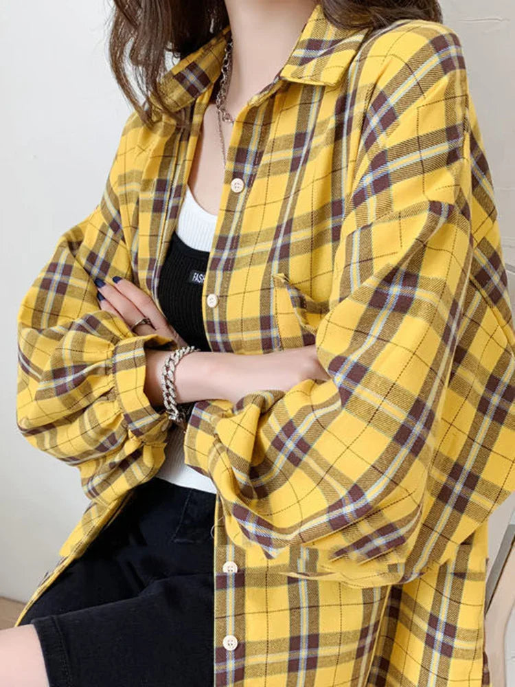 Navarita | Oversized Plaid Cotton Shirt