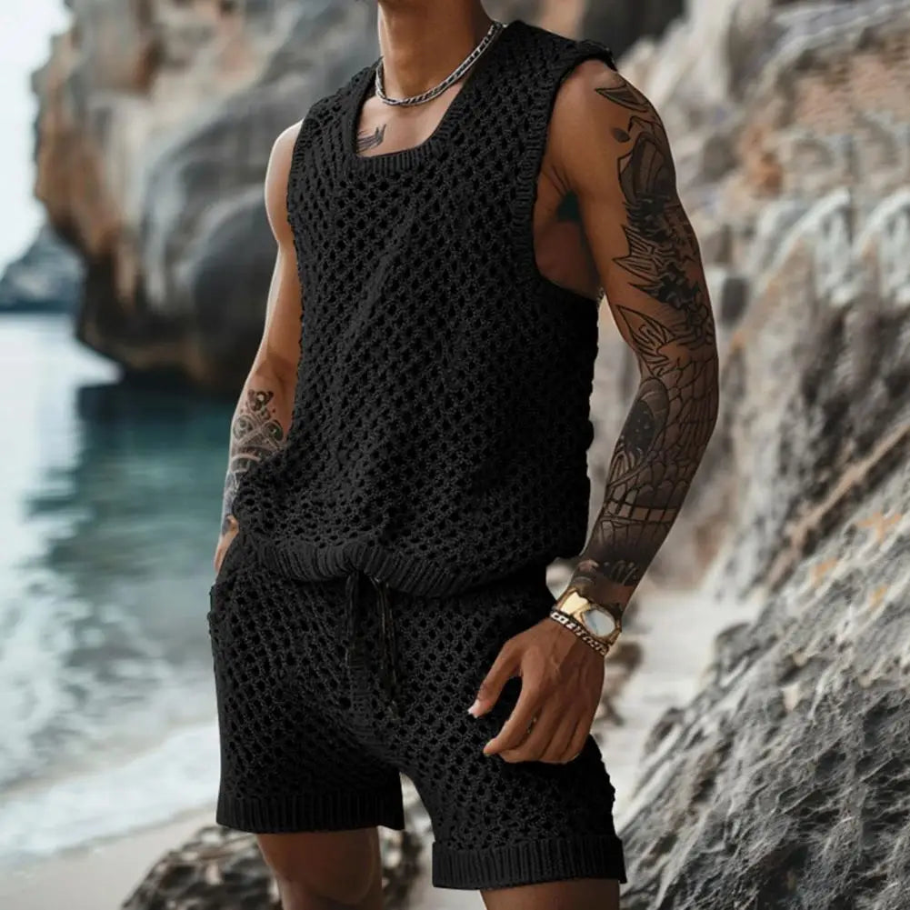 Navarita | Sleeveless Knit Vest & Shorts Set
