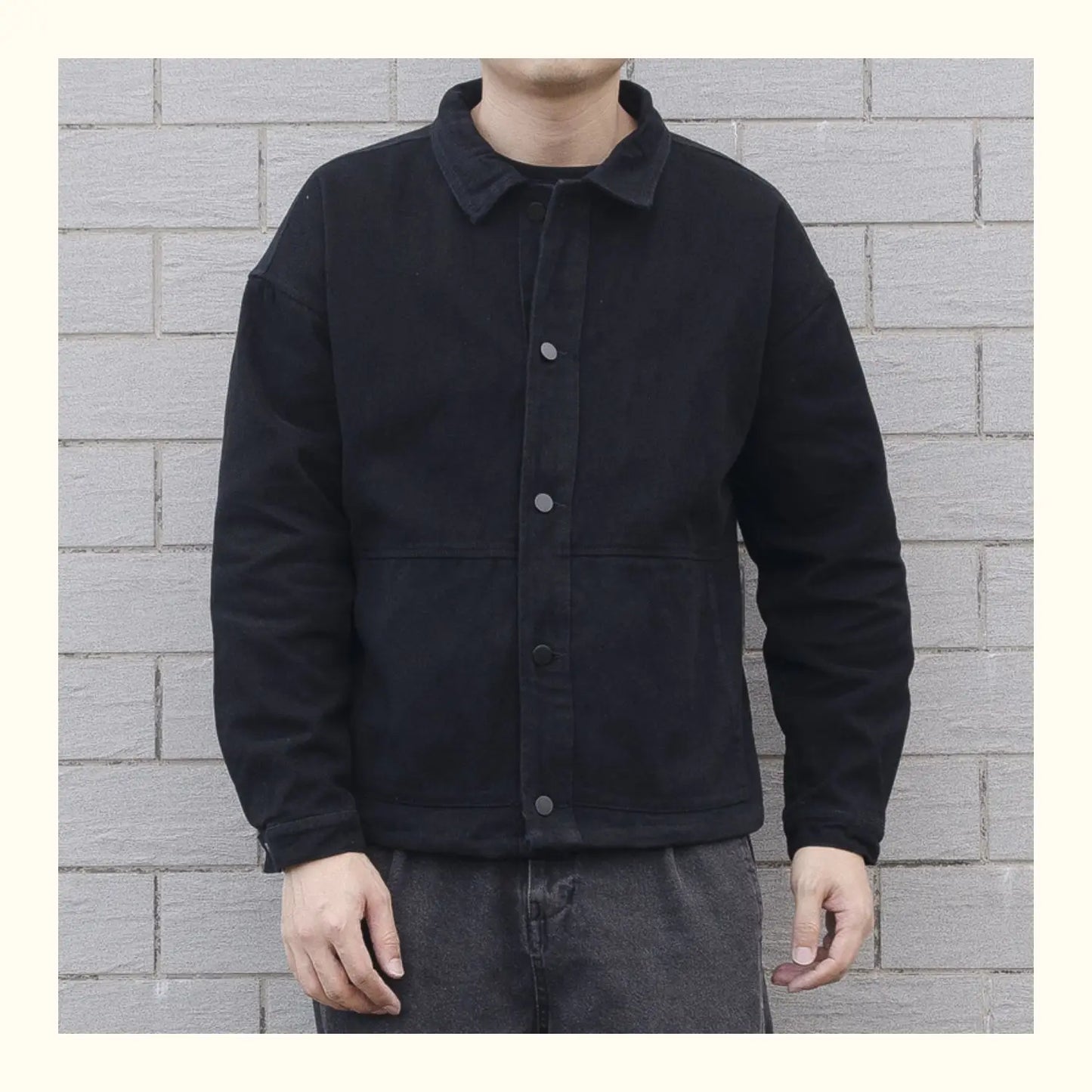 Navarita | Classic Black Casual Denim Jacket for Men